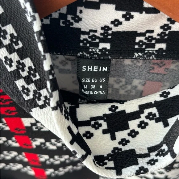 High Neck Gigot Sleeve Plaid Top - Picture 6 of 7